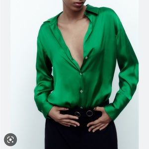 Zara Flowy Satin Shirt
